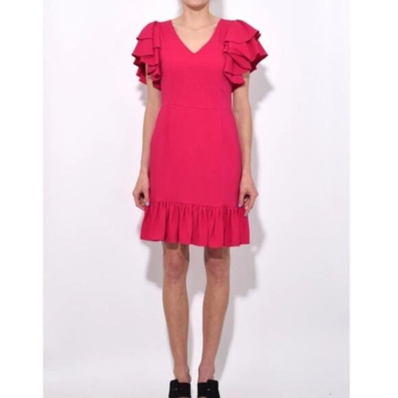 STELLA MCCARTNEY Miranda Dress in Bubble Gum sz 38 ruffle - Picture 3 of 12